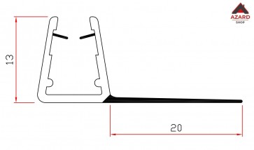Guarnizione box doccia profilo ricambio trasparente pvc h. 2 mt spessore 6-8 mm