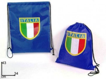 Sacca italia azzurra logo nazionale calcio 43x34 cm impermeabile