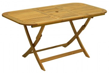 Yellow balau tavolo pieghevole legno 'flower' 120x70x74h
