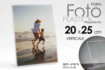 Cornice portafoto in plastica trasparente verticale 20x25 cm