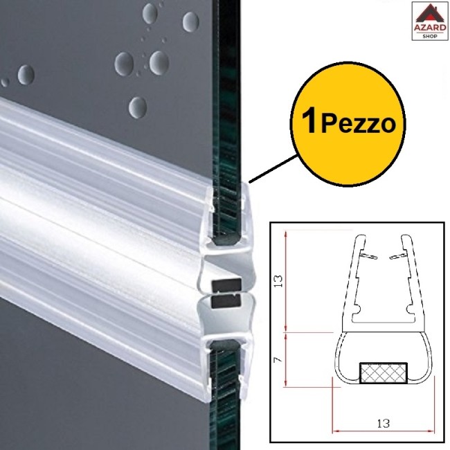 Guarnizione x box doccia mt.2 in pvc con magnete 6-8 mm trasparente