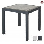 Tavolo da giardino tavolino esterno antracite quadrato in resina rattan 80x80 cm