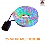 Tubo luminoso LED multicolor 25 metri 3 vie luci di natale da esterno interno