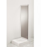 Box doccia parete fissa pvc 1 anta per piatto 87-90 cm satinato profilo bianco