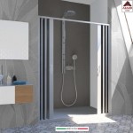 Box doccia a nicchia soffietto porta scorrevole parete in pvc 160 cm su misura