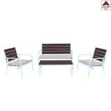 Set salotto da giardino per esterno divano poltrona tavolino salottino bianco