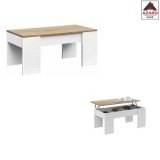 Tavolino da salotto design moderno tavolo caffè bianco in legno contenitore