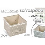 Box scatola 20x20x15 cm beige/tortora pieghevole con manici portabiancheria