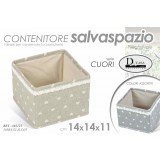 Box scatola 14x14x11 cm beige/tortora pieghevole con manici portabiancheria