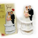 Statuine coppia sposi su balcone cm 17 decorazione torta nuziale matrimonio