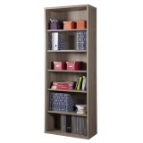 Libreria moderna scaffale design legno mdf 6 ripiani color rovere ufficio casa