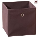Contenitore scatola armadio portaoggetti in tessuto marrone per libreria a cubi