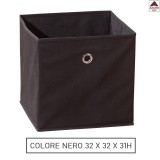 Contenitore scatola armadio portaoggetti in tessuto nero per libreria cubi cubo