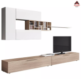 Parete attrezzata moderna bianca mobile porta tv basso per soggiorno in legno