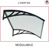 Pensilina tettoia in policarbonato compatto 150 x 100 trasparente modulabile