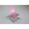 Portacandele porta tealight candele sedia dondolo rosa con vasetto in vetro