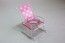 Porta tealight sedia dondolo portacandela con vaso rosa cm 13x9x9
